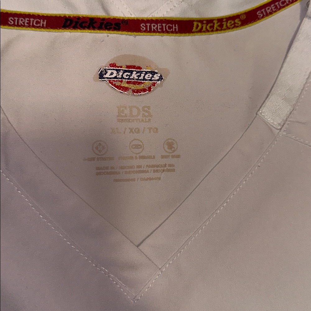 2 Grey's Anatomy Women's white Scrub Tops XL and 1 Dickies women’s scrub top XL - Picture 7 of 7